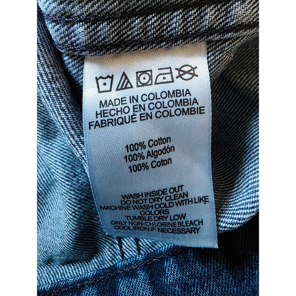 Michael‎ Kors Denim Jacket Women's XL Blue Jean Art Painted Peace Hands MK Logo - Picture 4 of 10